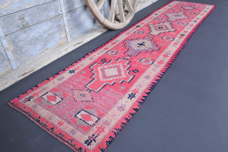 3x11 Handwoven Wool Vintage Anatolian Runner Rug