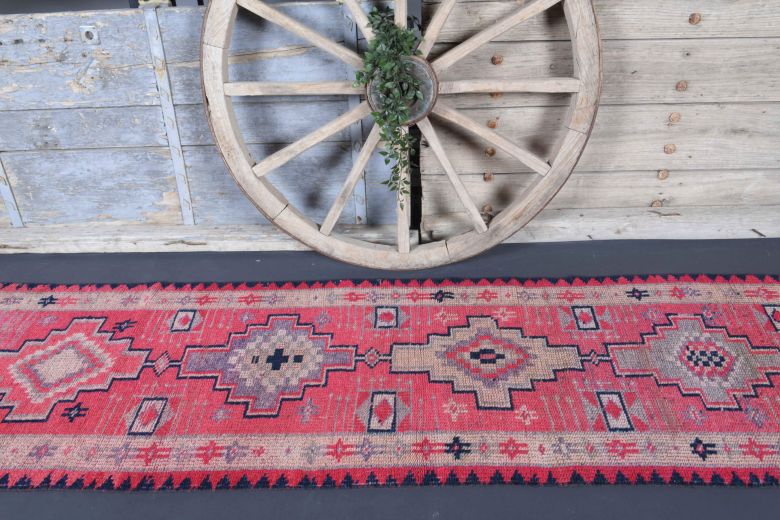 3x11 Handwoven Wool Vintage Anatolian Runner Rug