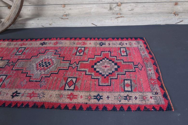 3x11 Handwoven Wool Vintage Anatolian Runner Rug