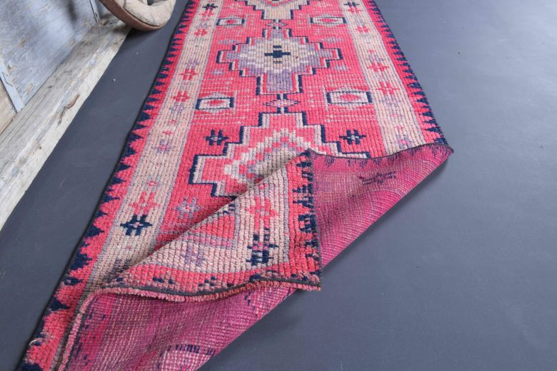 3x11 Handwoven Wool Vintage Anatolian Runner Rug