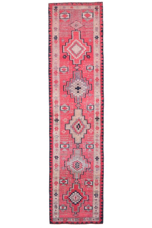 3x11 Handwoven Wool Vintage Anatolian Runner Rug