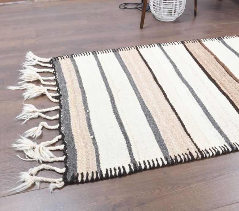 3x11 Hand-Knotted Vintage Runner Rug