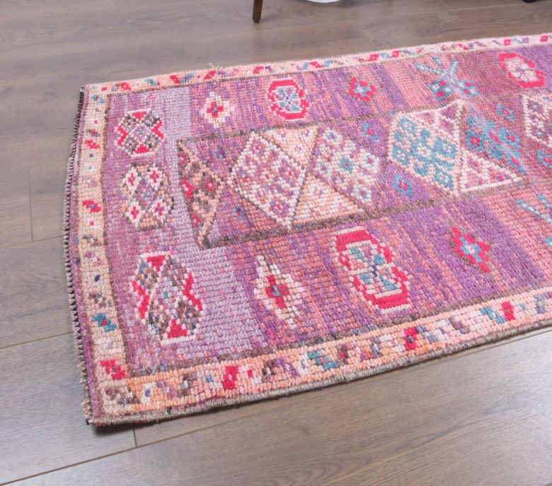 3x11 Hand-Knotted Wool Vintage Runner Rug