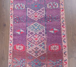 3x11 Hand-Knotted Wool Vintage Runner Rug - Thumbnail