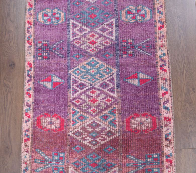 3x11 Hand-Knotted Wool Vintage Runner Rug