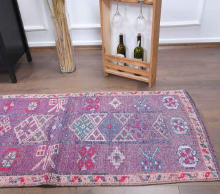 3x11 Hand-Knotted Wool Vintage Runner Rug - Thumbnail