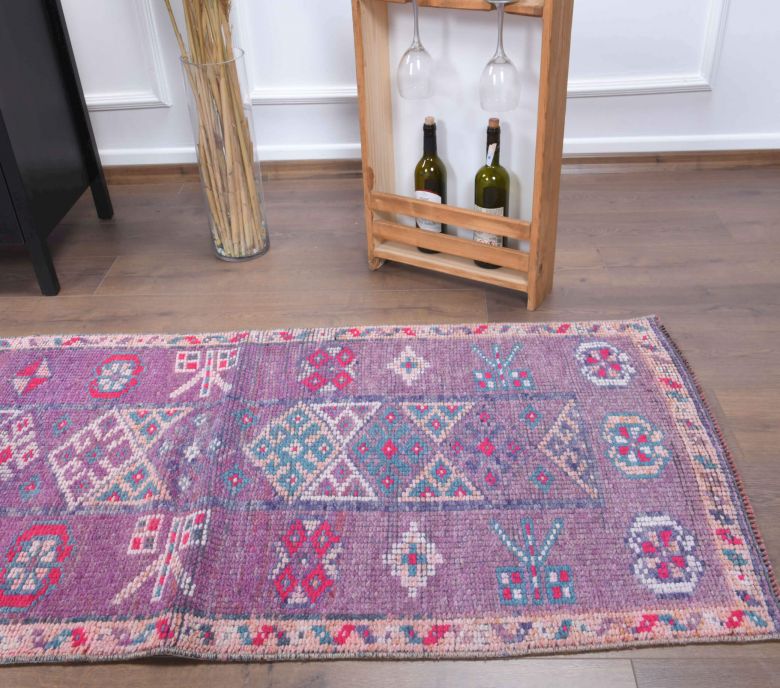 3x11 Hand-Knotted Wool Vintage Runner Rug