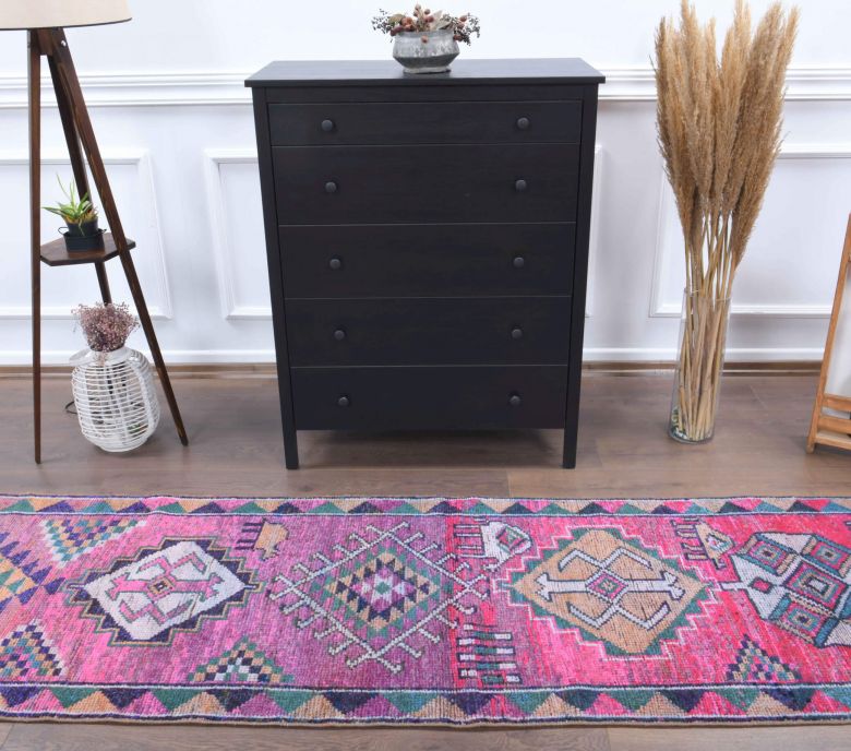 3x11 Hand-Knotted Vintage Runner Rug