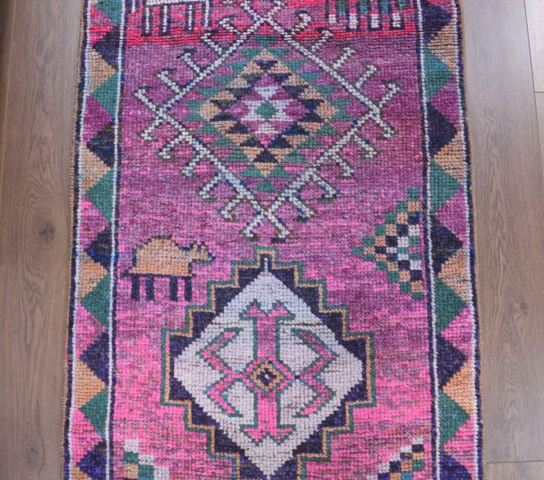 3x11 Hand-Knotted Vintage Runner Rug