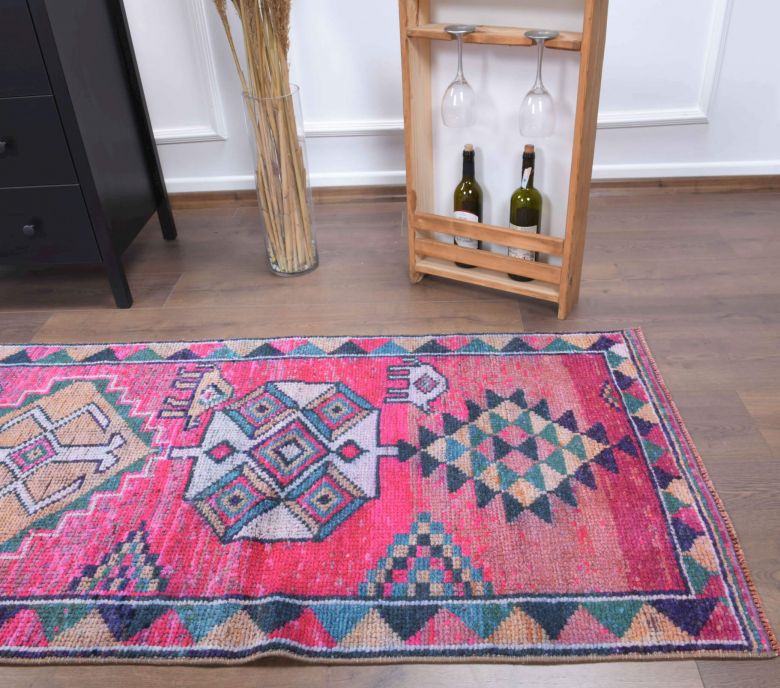 3x11 Hand-Knotted Vintage Runner Rug