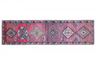 3x11 Hand-Knotted Vintage Runner Rug