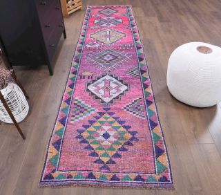3x11 Hand-Knotted Vintage Anatolian Runner Rug - Thumbnail
