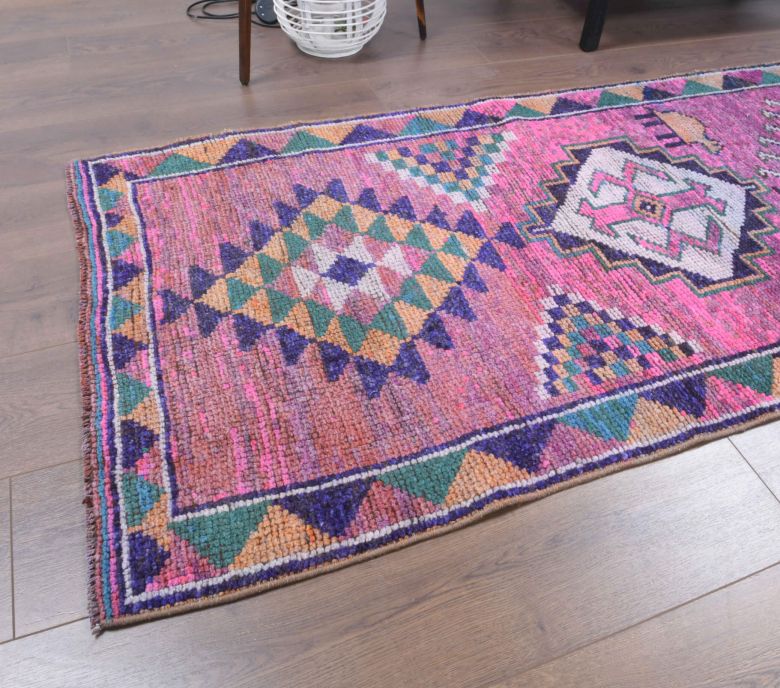 3x11 Hand-Knotted Vintage Anatolian Runner Rug