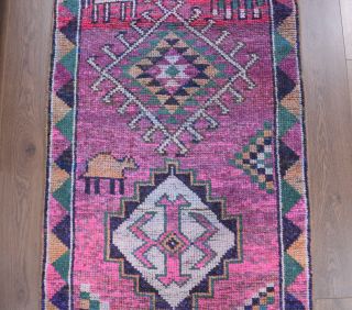 3x11 Hand-Knotted Vintage Anatolian Runner Rug - Thumbnail