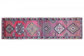 3x11 Hand-Knotted Vintage Anatolian Runner Rug