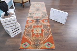 3x11 Wool Vintage Runner Rug - Thumbnail