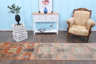 3x11 Wool Vintage Runner Rug - Thumbnail