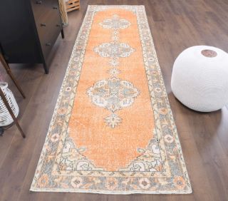 3x11 Wool Vintage Anatolian Runner Rug - Thumbnail