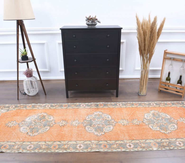 3x11 Wool Vintage Anatolian Runner Rug