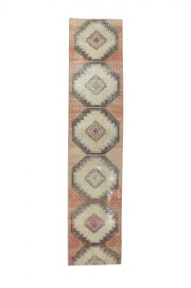 Turkish Vintage Runner Rug - Thumbnail