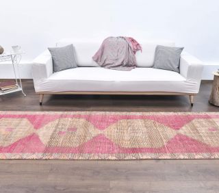 Vintage Pink Runner Rug - Thumbnail