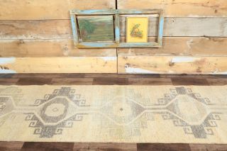 Vintage Yellow Runner Rug - Thumbnail