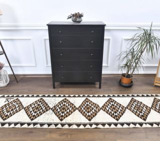 Beige Vintage Runner Rug - Thumbnail