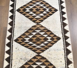 Beige Vintage Runner Rug - Thumbnail