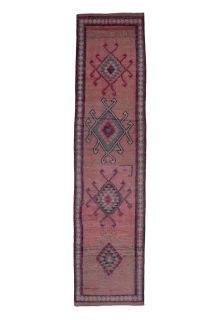 Ikat Design Vintage Runner Rug - Thumbnail