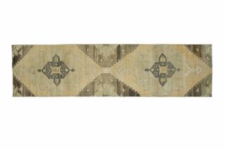 Beige Oushak Runner Rug - Thumbnail