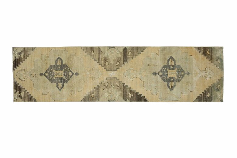Beige Oushak Runner Rug
