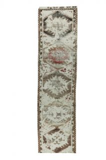 Vintage Beige Runner Rug - Thumbnail