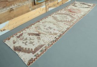 Vintage Beige Runner Rug - Thumbnail