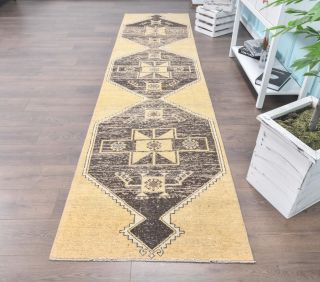 Yellow Vintage Runner Rug - Thumbnail