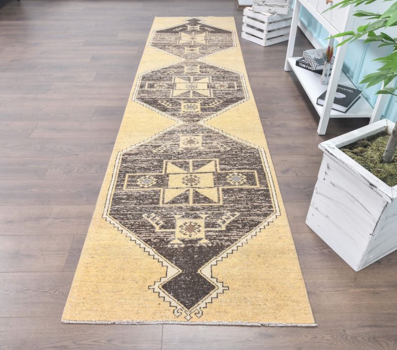 Yellow Vintage Runner Rug