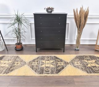 Yellow Vintage Runner Rug - Thumbnail