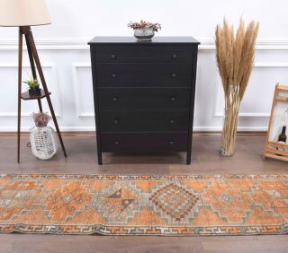 3x12 Wool Vintage Anatolian Runner Rug - Thumbnail