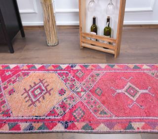 3x12 Wool Vintage Anatolian Runner Rug - Thumbnail