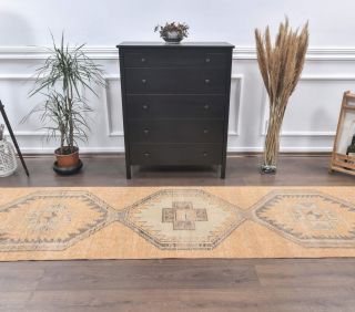 Vintage Pastel Orange Runner Rug - Thumbnail