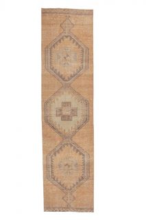 Vintage Pastel Orange Runner Rug - Thumbnail