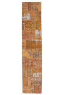 3x13 Vintage Handwoven Orange Runner Rug - Thumbnail