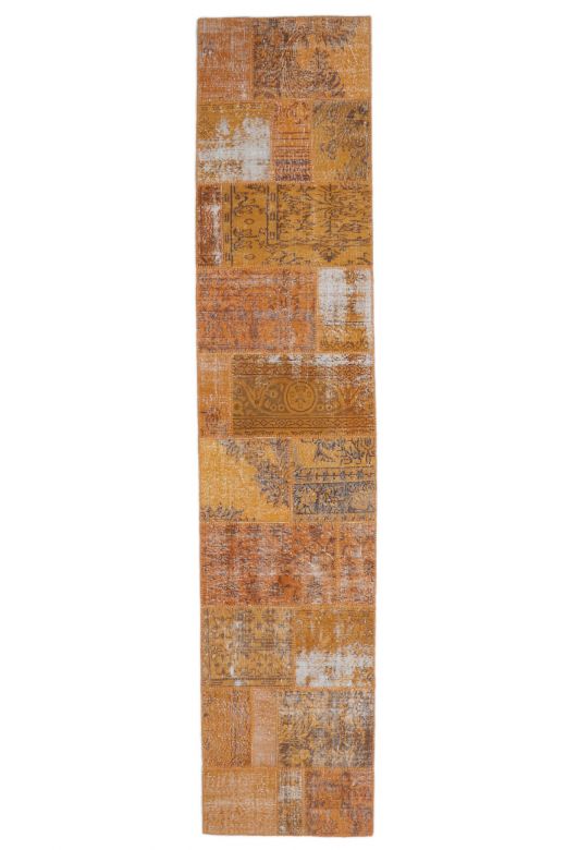 3x13 Vintage Handwoven Orange Runner Rug