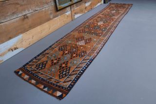 Vintage Hand-Knotted Runner Rug - Thumbnail