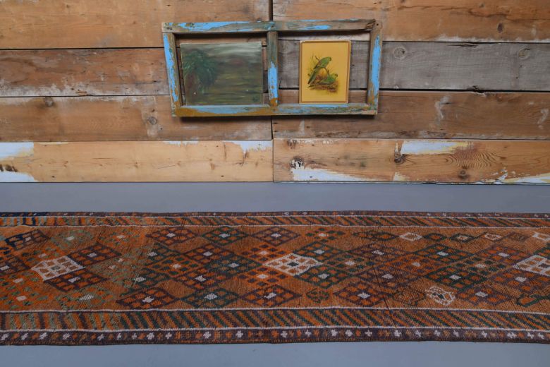 Vintage Hand-Knotted Runner Rug