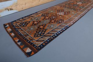 Vintage Hand-Knotted Runner Rug - Thumbnail