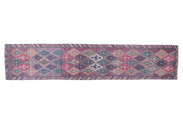 Vintage Hand-Knotted Anatolian Runner Rug