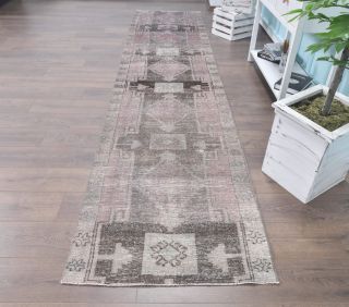 Purple Faded Vintage Runner Rug - Thumbnail