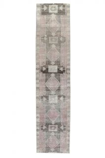 Purple Faded Vintage Runner Rug - Thumbnail