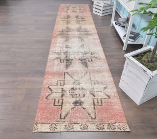 Vintage Soft Pink Runner Rug - Thumbnail