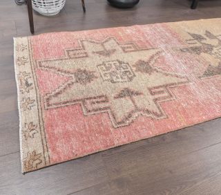 Vintage Soft Pink Runner Rug - Thumbnail